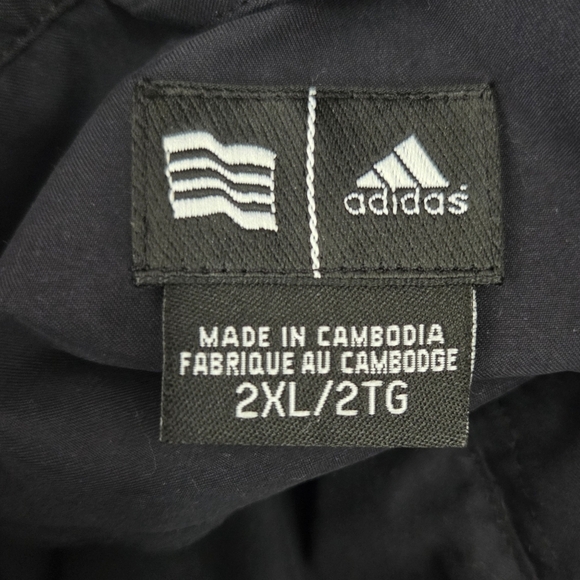 Adidas Men's Black Windbreaker with White Accents Size 2XL - Picture 6 of 6
